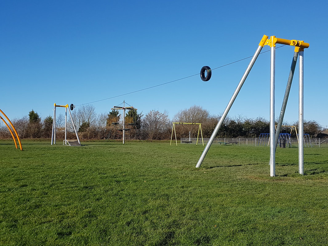 Picture of the Zip wire in the Hilltop recreation park